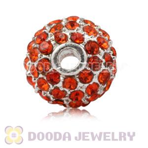 10mm Handmade Alloy Beads With Red Crystal Wholesale