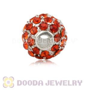 8mm Handmade Alloy Beads With Red Crystal Wholesale