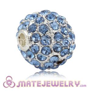 10mm Handmade Alloy Beads With Blue Crystal