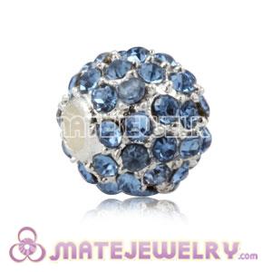 8mm Handmade Alloy Beads With Blue Crystal