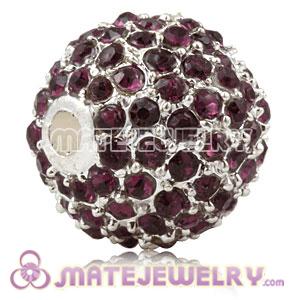 12mm Handmade Alloy Beads With Champagne Crystal