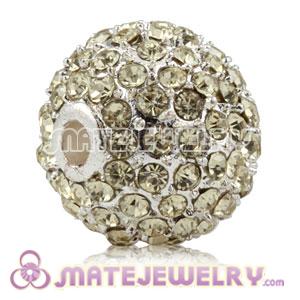 12mm Handmade Alloy Beads With Ivory Crystal