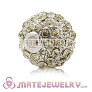 10mm Handmade Alloy Beads With Ivory Crystal