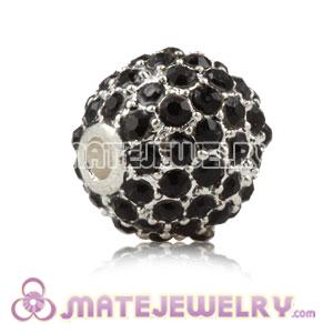 10mm Handmade Alloy Beads With Black Crystal
