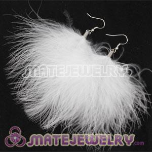 Fashion Cheap Snow White Fluffy Feather Earrings 