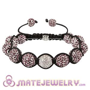 Sambarla Style Purple Disco Ball Bead Fashion Alloy Crystal Bracelets 