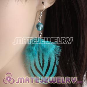 Cheap Blue Tibetan Jaderic Indian Styles Feather Earrings