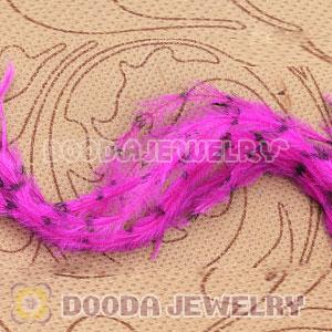 Magenta Striped Ostrich Plumes Trim Feather Hair Extensions Wholesale
