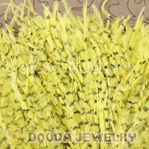 Yellow Striped Ostrich Plumes Trim Feather Hair Extensions Wholesale
