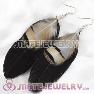 Long Black Tibetan Jaderic Bohemia Styles Flake Feather Earrings
