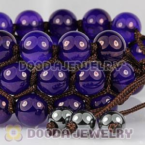 3 Row Purple Agate Wrap Bracelet With Hematite Wholesale