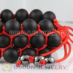 3 Row Black Agate Wrap Bracelet With Hematite Wholesale