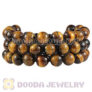 3 Row Tiger Eye Bead Wrap Bracelet With Hematite Wholesale