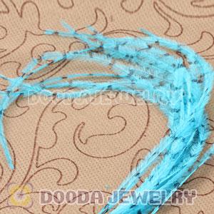 Blue Striped Ostrich Plumes Trim Feather Hair Extensions Wholesale