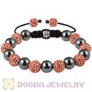 Cheap Red Disco Ball Bead Bracelet With Hematite Wholesale 