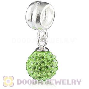 Sterling Silver European Charms Dangle Lime Czech Crystal Beads