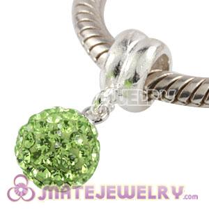 Sterling Silver European Charms Dangle Lime Czech Crystal Beads