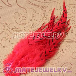 Wholesale Natural Striped Red Grizzly Rooster Feather Hair Extensions 