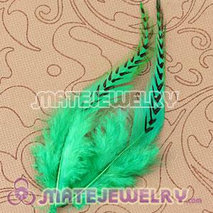 Wholesale Natural Striped Lime Grizzly Rooster Feather Hair Extensions 