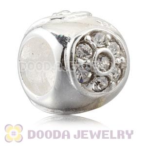 Authentic Sterling Silver Charm Beads With Clear Stones
