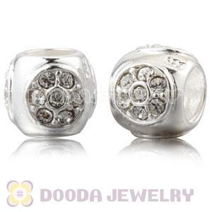 Authentic Sterling Silver Charm Beads With Clear Stones