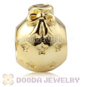 Gold Plated Sterling Silver Christmas Ball Beads With Olive Stone