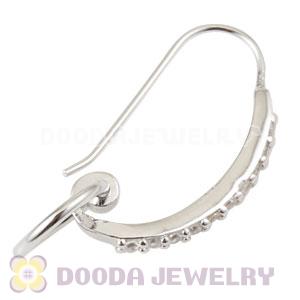 Sterling Silver Inlay CZ Stone Earring Component Findings Wholesale