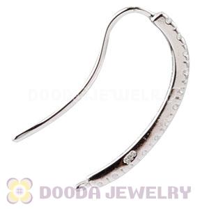 Sterling Silver Inlay CZ Stone Earring Component Findings Wholesale