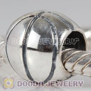 Solid Sterling Silver European Style basketball Beads and Charms