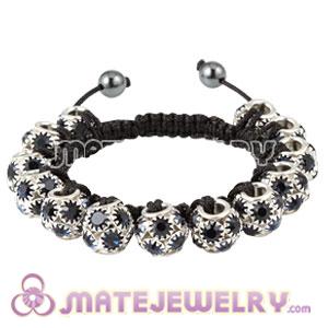 Handmade Sambarla Style Bracelets With Navy Crystal Beads and Hematite