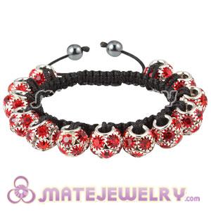 Handmade Sambarla Style Bracelets With Red Crystal Beads and Hematite
