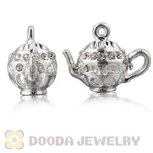 Fashion Silver Plated Alloy Teapot Pendants With Stones Wholesale