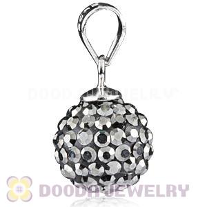 Sterling Silver 10mm Grey Czech Crystal Pendants Wholesale