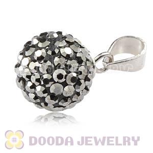 Sterling Silver 10mm Grey Czech Crystal Pendants Wholesale