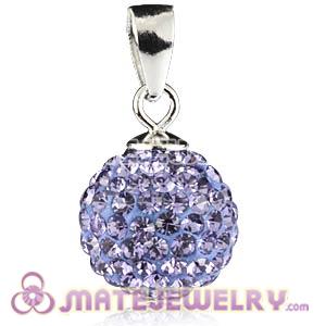 Fashion Sterling Silver 10mm Purple Czech Crystal Pendants 