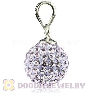 Sterling Silver 10mm Lavender Purple Czech Crystal Pendants Wholesale