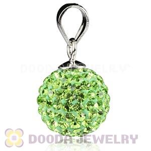 Sterling Silver 10mm Lime Purple Czech Crystal Pendants Wholesale