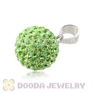 Sterling Silver 10mm Lime Purple Czech Crystal Pendants Wholesale