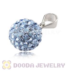 Sterling Silver 10mm Blue Purple Czech Crystal Pendants Wholesale