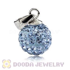 Sterling Silver 10mm Blue Purple Czech Crystal Pendants Wholesale