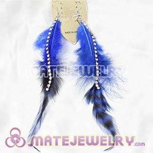 Cheap Blue Long Crystal Feather Earrings Forever 21 