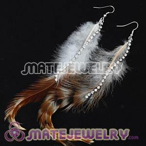 Cheap Brown Long Crystal Feather Earrings Forever 21 