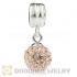 Sterling Silver European Charms Dangle Rose Czech Crystal Beads