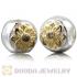 Gold Plated Sterling Silver Flower Charm Beads With Olive Stone