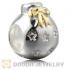 Gold Plated Sterling Silver Christmas Ball Beads With Olive Stone
