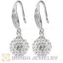 10mm Czech Crystal Ball Earrings With Sterling Silver Inlay CZ Stone Hook