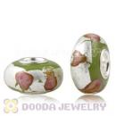 925 Silver Foil Glass Charm Beads Jewelry With Sterling Silver Single Core