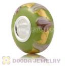 24K Gold Foil European Glass Beads Wholesale With Sterling Silver Single Core