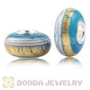24K Gold Foil European Glass Beads Wholesale With Sterling Silver Single Core