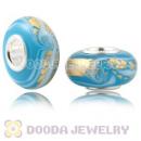 24K Gold Foil European Glass Beads Wholesale With Sterling Silver Single Core